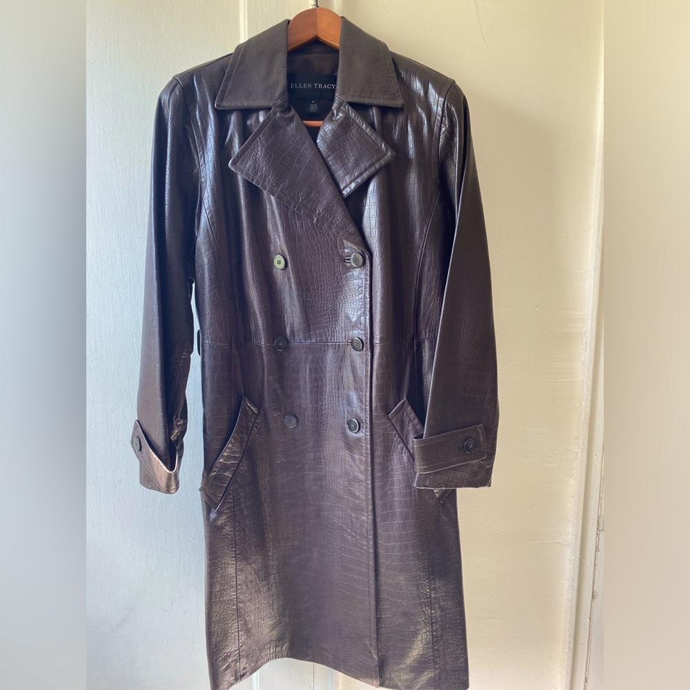 ELLEN TRACY GENUINE LEATHER COAT